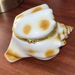 Gold and White Shell Trinket Box